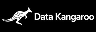 Data Kangaroo logo featuring a stylized white kangaroo icon next to the company name on a black background